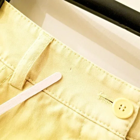 AKRIS PUNTO Yellow Casual Ankle Pants Sz 4 Cuffed Cotton Blend Mid Rise - Picture 10 of 10